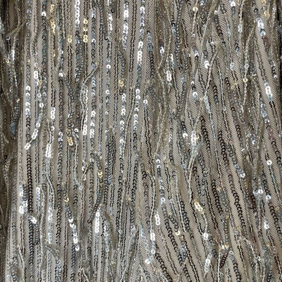 NWT GUESS Heidi Sequin Fringe Wide Leg Pants Womens SIZE MEDIUM Pearl NYE Shiny - Picture 14 of 16